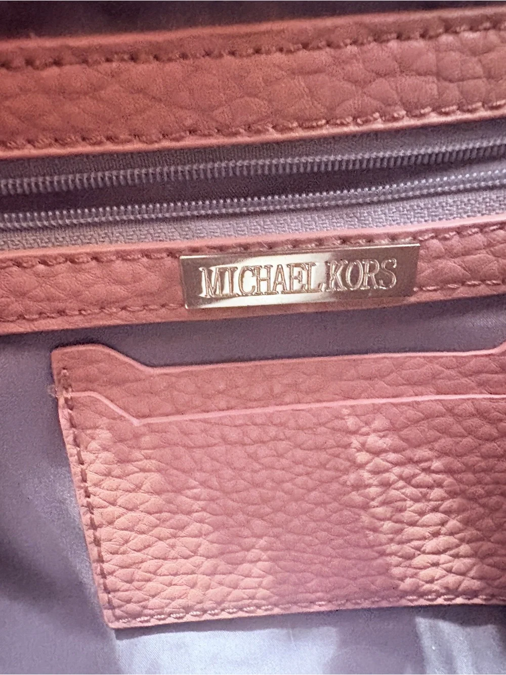 Michael Kors Coral Pink Leather Hand Bag with Snake-Print Handles Knock Off